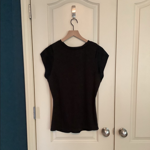 Frame Bias Cut Washable Silk Top Black XLarge - Picture 2 of 6